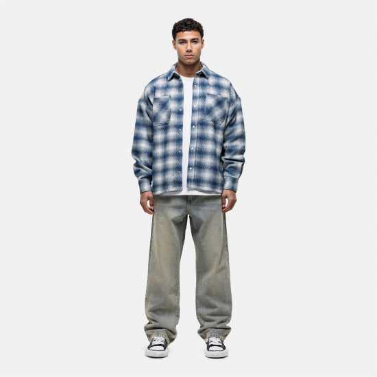 Мъжки ризи Good For Nothing Check Heavy Overshirt Синьо Good For Nothing Check Heavy Overshirt Синьо Мъжки ризи