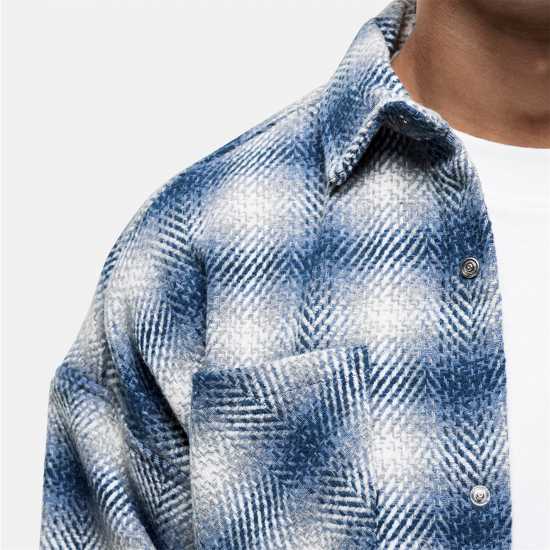 Мъжки ризи Good For Nothing Check Heavy Overshirt Синьо Good For Nothing Check Heavy Overshirt Синьо Мъжки ризи