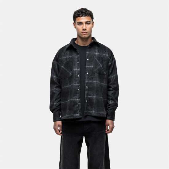 Good For Nothing Blend Check Overshirt Black  Мъжки ризи