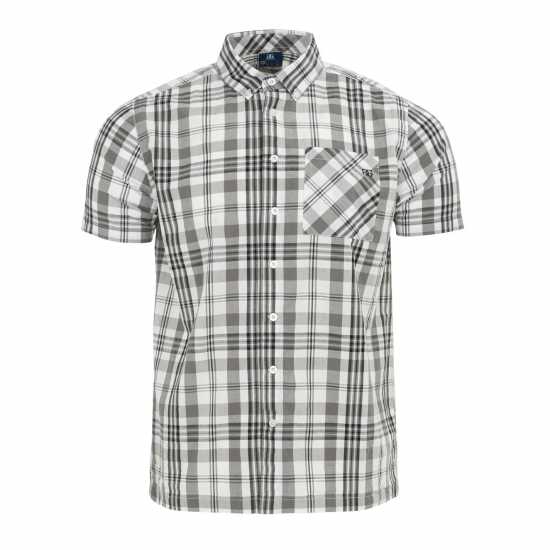 Карирана Мъжка Риза Giorgio Short Sleeve Check Shirt Mens White Check Мъжки ризи