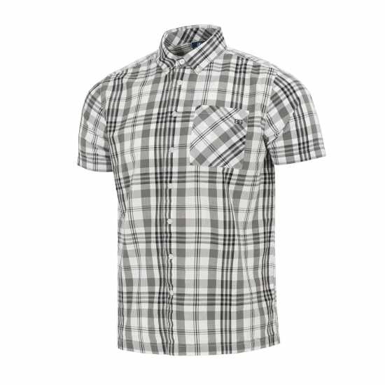 Карирана Мъжка Риза Giorgio Short Sleeve Check Shirt Mens White Check Мъжки ризи