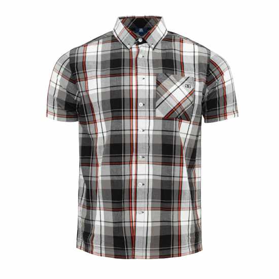 Карирана Мъжка Риза Giorgio Short Sleeve Check Shirt Mens Black Check Мъжки ризи