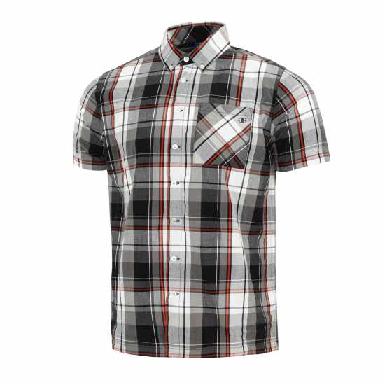 Карирана Мъжка Риза Giorgio Short Sleeve Check Shirt Mens Black Check Мъжки ризи