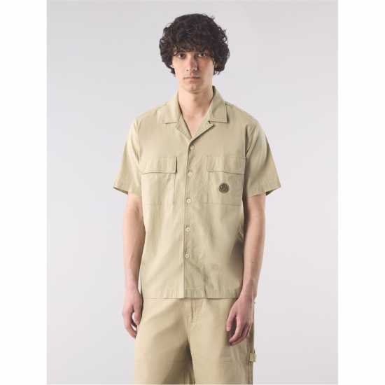 Pretty Green Pg Stamford Cubancol Sn53 Тоуп Мъжки ризи