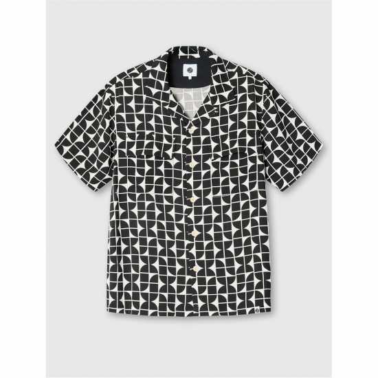 Мъжки ризи Pretty Green Pg Bauhaus Cuban Col Sn53 Черно Pretty Green Pg Bauhaus Cuban Col Sn53 Черно Мъжки ризи