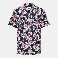 Pretty Green Pg Bauhaus Cuban Col Sn53 Морска синьо Мъжки ризи