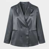 I Saw It First Satin Blazer Grey 