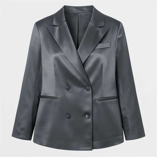 I Saw It First Satin Blazer Grey 