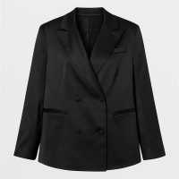 I Saw It First Satin Blazer Black 