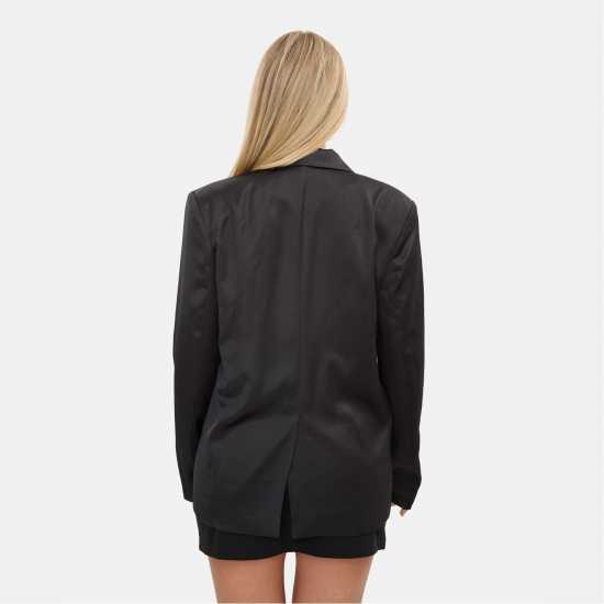 I Saw It First Satin Blazer Black 