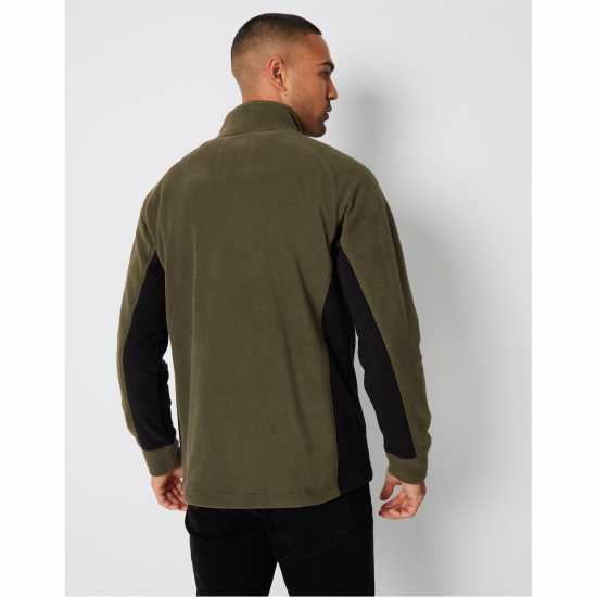 Мъжки полар Мъжка Блуза Полар Threadbare Contrast Side Panel Fleece Top Mens Хаки Мъжка Блуза Полар Threadbare Contrast Side Panel Fleece Top Mens Хаки Мъжки полар