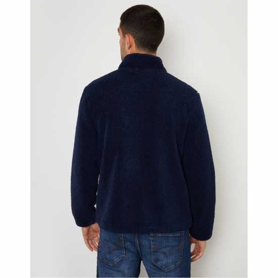 Threadbare Full Zip Borg Fleece Navy 