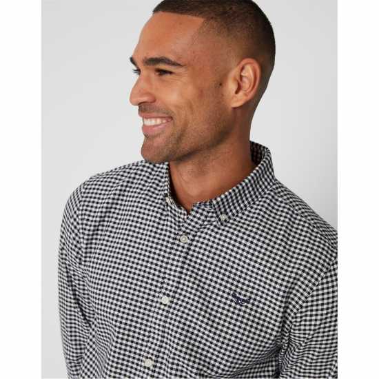 Мъжка Риза Дълъг Ръкав Nicce Check Cotton Long Sleeve Shirt Mens Интер Блек Мъжки ризи