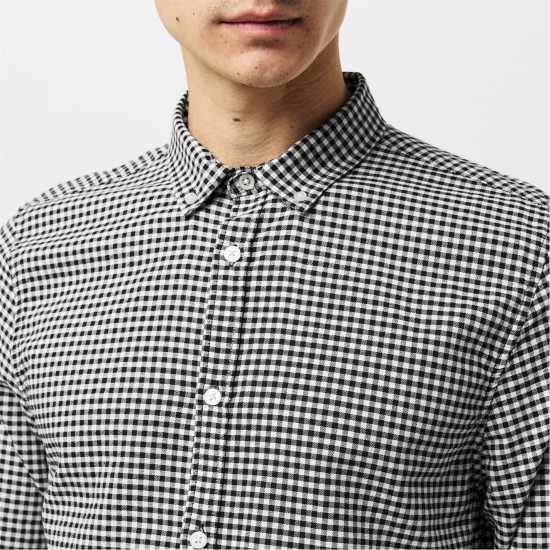 Мъжка Риза Дълъг Ръкав Nicce Check Cotton Long Sleeve Shirt Mens Интер Блек Мъжки ризи