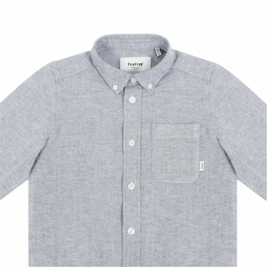 Firetrap Long-Sleeve Oxford Shirt Сиво Firetrap Long-Sleeve Oxford Shirt Сиво