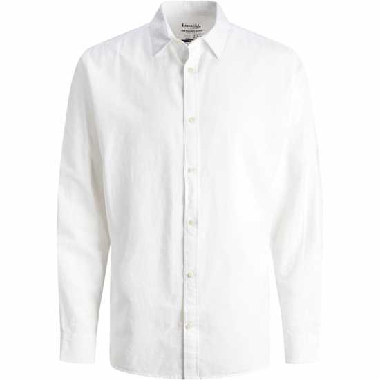 Мъжки ризи Jack And Jones Long Sleeve Linen Shirt Бяло Jack And Jones Long Sleeve Linen Shirt Бяло Мъжки ризи