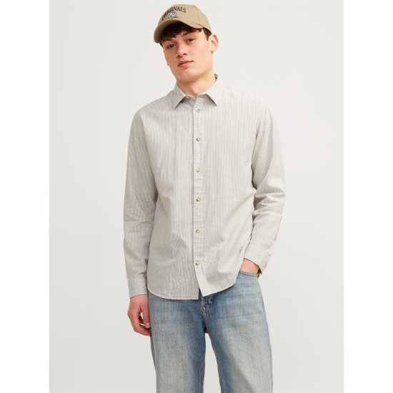 Jack And Jones Long Sleeve Linen Shirt Посуда Мъжки ризи