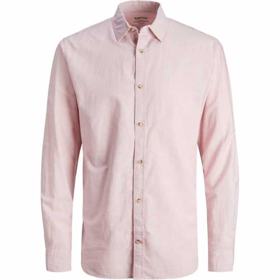 Jack And Jones Long Sleeve Linen Shirt Розова нектар Мъжки ризи