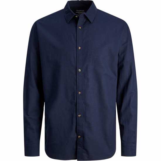 Мъжки ризи Jack And Jones Long Sleeve Linen Shirt Нави блейзър Jack And Jones Long Sleeve Linen Shirt Нави блейзър Мъжки ризи