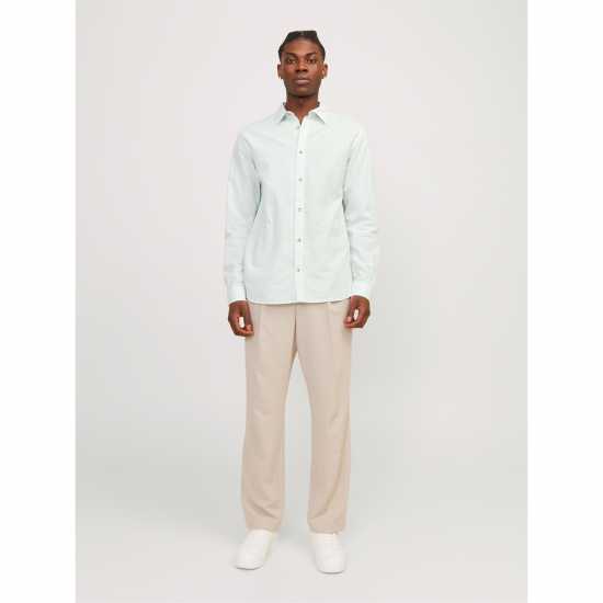 Мъжки ризи Jack And Jones Long Sleeve Linen Shirt Успокояващо море Jack And Jones Long Sleeve Linen Shirt Успокояващо море Мъжки ризи