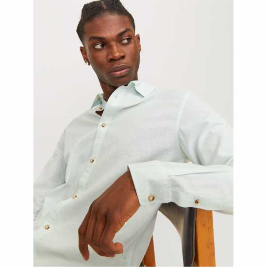 Мъжки ризи Jack And Jones Long Sleeve Linen Shirt Успокояващо море Jack And Jones Long Sleeve Linen Shirt Успокояващо море Мъжки ризи