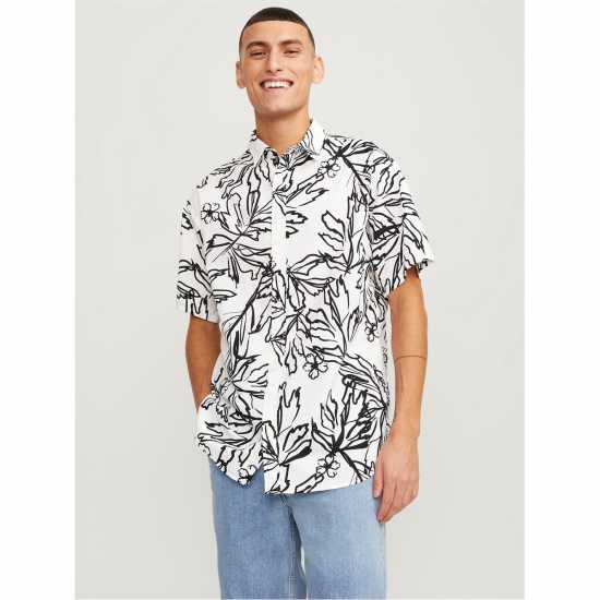 Мъжка Риза Jack And Jones Short Sleeve Aop Shirt Mens Облачен Танцьор Мъжки ризи