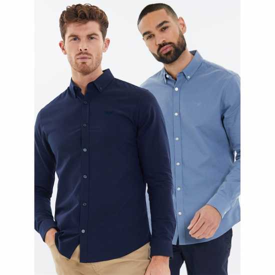 Мъжки ризи Мъжка Риза Дълъг Ръкав Threadbare 2 Pack Beaconsfield Long Sleeve Shirt Mens Мъжка Риза Дълъг Ръкав Threadbare 2 Pack Beaconsfield Long Sleeve Shirt Mens Мъжки ризи