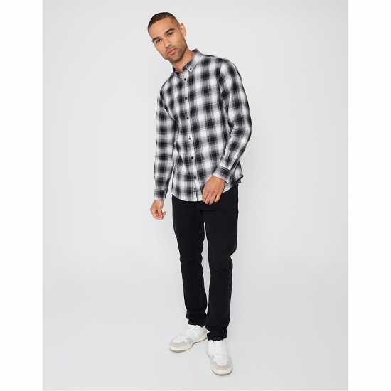 Мъжки ризи Карирана Дамска Риза Threadbare Check Shirt Черно Карирана Дамска Риза Threadbare Check Shirt Черно Мъжки ризи