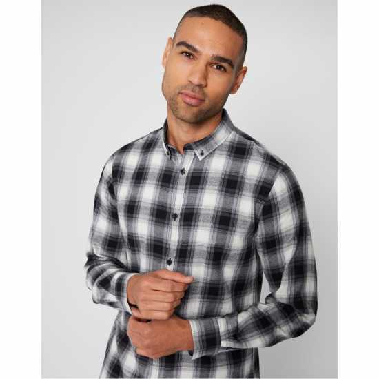 Мъжки ризи Карирана Дамска Риза Threadbare Check Shirt Черно Карирана Дамска Риза Threadbare Check Shirt Черно Мъжки ризи