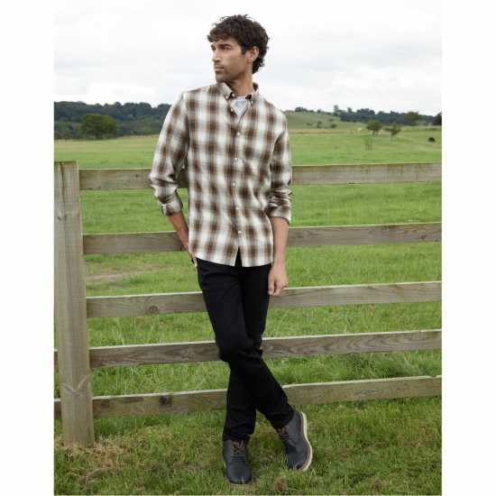 Мъжки ризи Карирана Дамска Риза Threadbare Check Shirt Шоколад Карирана Дамска Риза Threadbare Check Shirt Шоколад Мъжки ризи