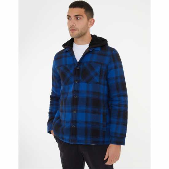 Threadbare Hooded Checked Shacket Mens  Мъжки ризи