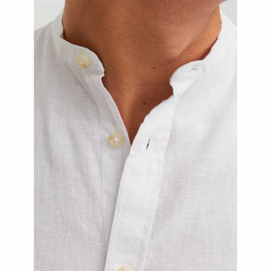 Jack And Jones Long-Sleeve Buttoned Linen Shirt Бяло Jack And Jones Long-Sleeve Buttoned Linen Shirt Бяло