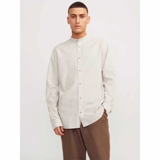 Jack And Jones Long-Sleeve Buttoned Linen Shirt Посуда Jack And Jones Long-Sleeve Buttoned Linen Shirt Посуда