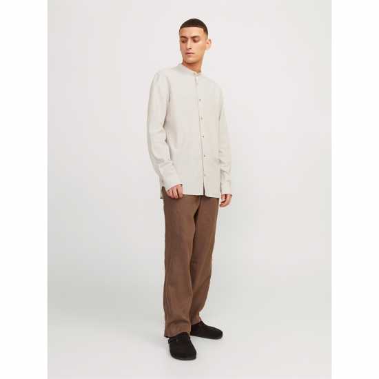 Jack And Jones Long-Sleeve Buttoned Linen Shirt Посуда Jack And Jones Long-Sleeve Buttoned Linen Shirt Посуда