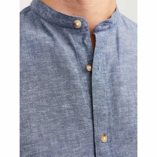 Jack And Jones Long-Sleeve Buttoned Linen Shirt Изчезнало деним Jack And Jones Long-Sleeve Buttoned Linen Shirt Изчезнало деним