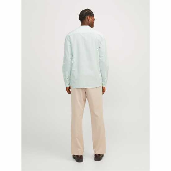 Jack And Jones Long-Sleeve Buttoned Linen Shirt Успокояващо море 
