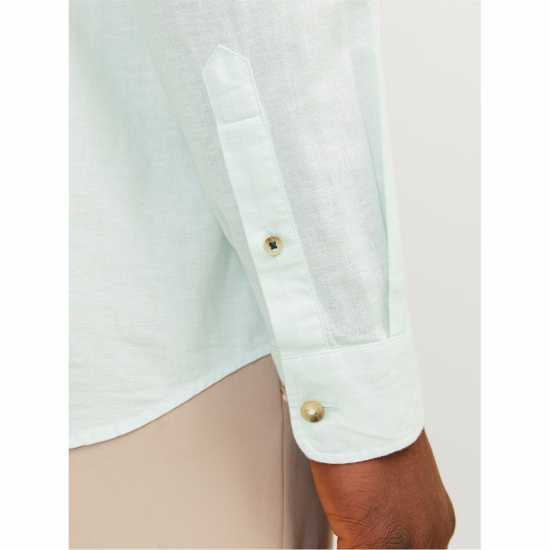 Jack And Jones Long-Sleeve Buttoned Linen Shirt Успокояващо море 