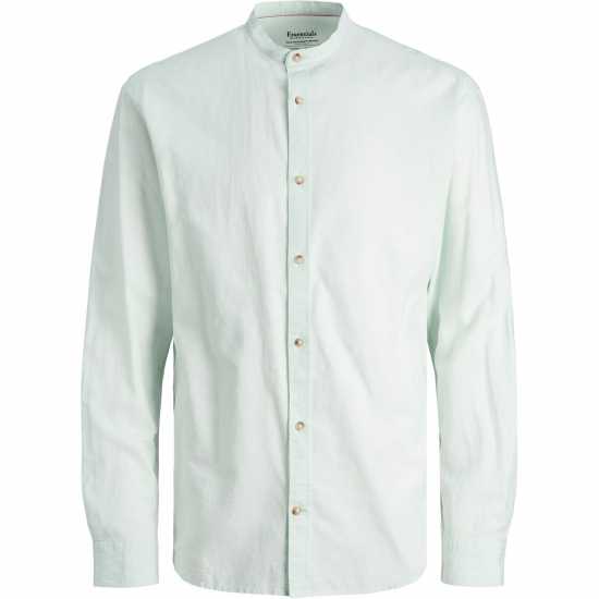 Jack And Jones Long-Sleeve Buttoned Linen Shirt Успокояващо море 