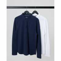 Threadbare Shir Grnrd Sn99 Бяло/Морско синьо Мъжки ризи