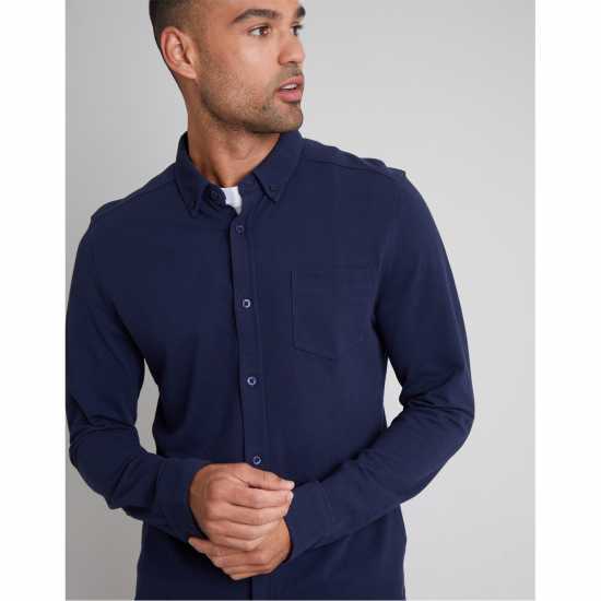 Threadbare Shir Grnrd Sn99 Бяло/Морско синьо Мъжки ризи