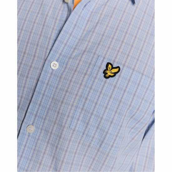 Lyle And Scott Lyle Check Ls Shirt Sn62 Chalk Blue W444 