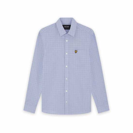 Lyle And Scott Lyle Check Ls Shirt Sn62 Chalk Blue W444 