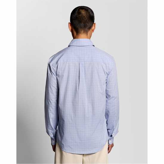 Lyle And Scott Lyle Check Ls Shirt Sn62 Chalk Blue W444 