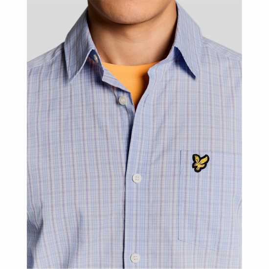 Lyle And Scott Lyle Check Ls Shirt Sn62 Chalk Blue W444 
