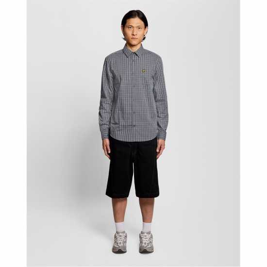 Lyle And Scott Lyle Check Ls Shirt Sn62 Dark Navy Z271 