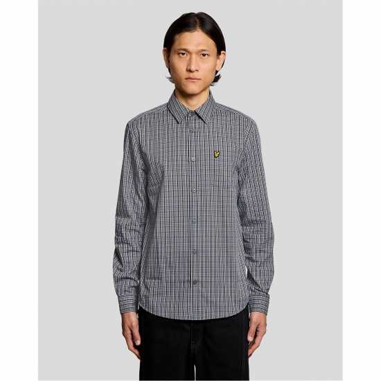 Lyle And Scott Lyle Check Ls Shirt Sn62 Dark Navy Z271 
