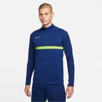 Nike Academy Mens Soccer Drill Top Blue Void/Volt Мъжко облекло за едри хора