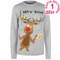 Star Winner Winner Christmas Dinner Knit Brew Dolph Коледни пуловери
