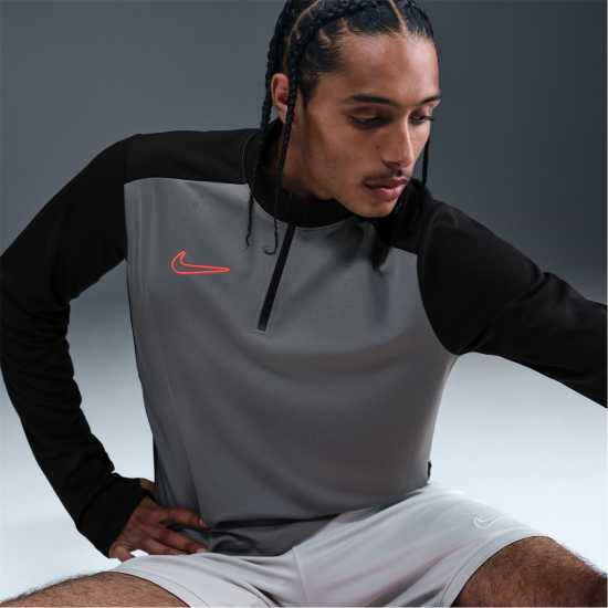 Nike Academy Drill Top Mens Grey/Black Мъжки горнища с цип