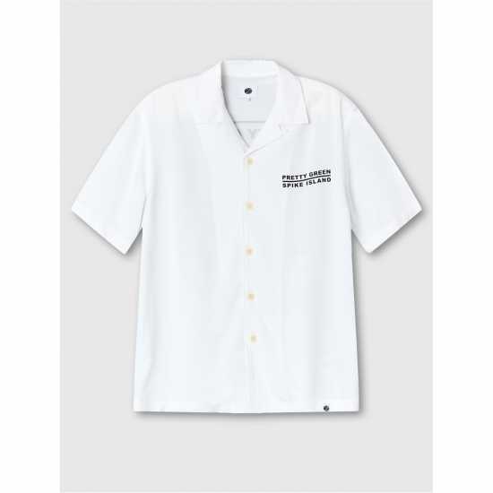 Pretty Green Pg Spike Island Shir Sn53 Бяло Мъжки ризи
